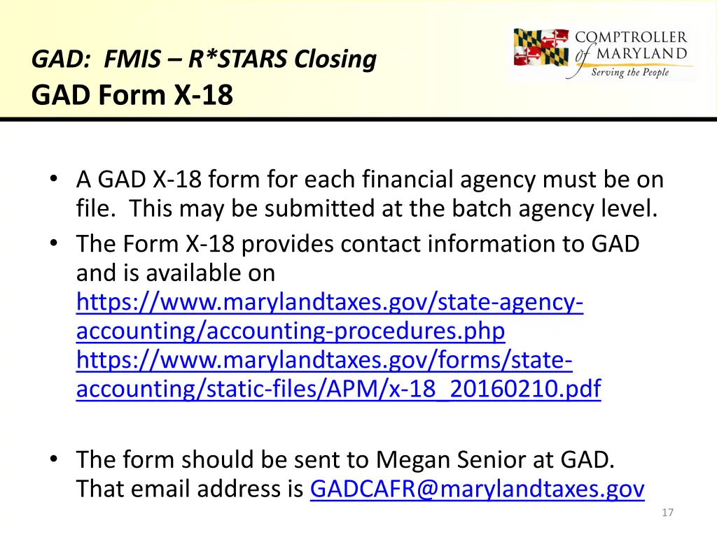 gad fmis r stars closing gad form x 18