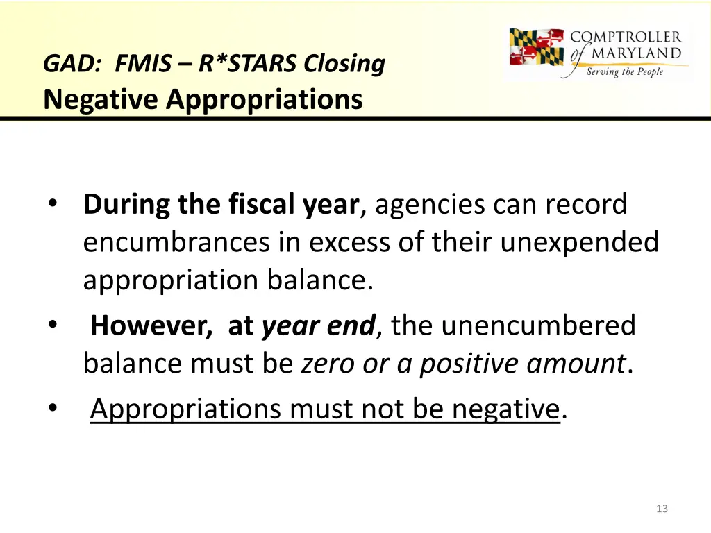 gad fmis r stars closing negative appropriations