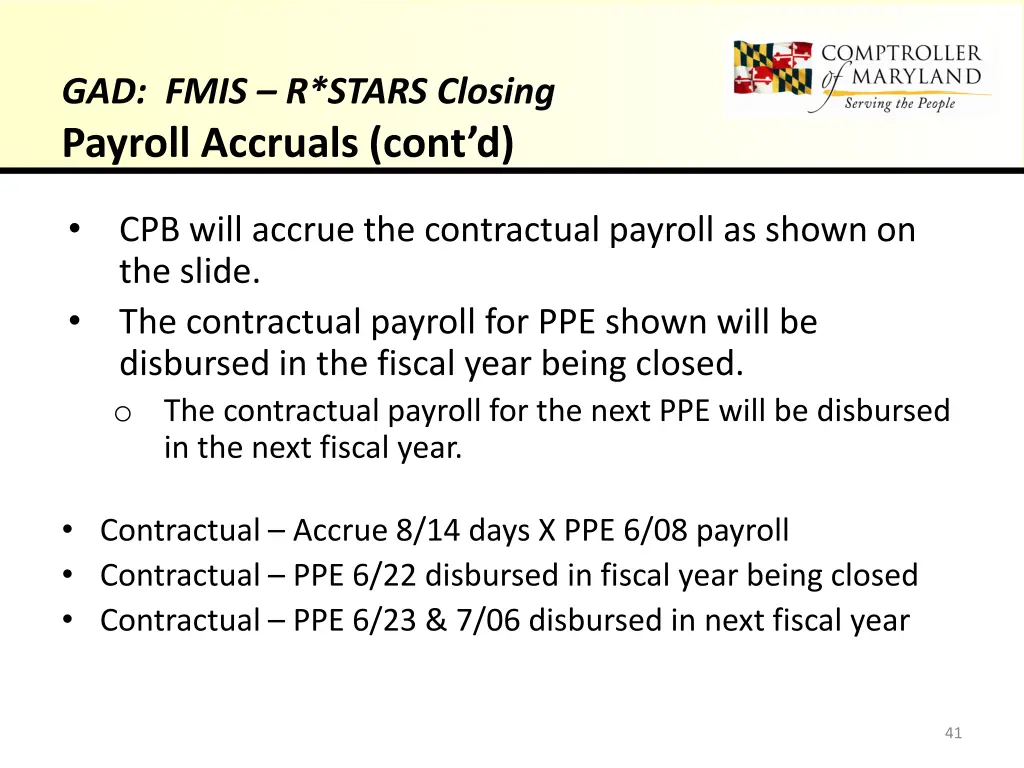 gad fmis r stars closing payroll accruals cont d