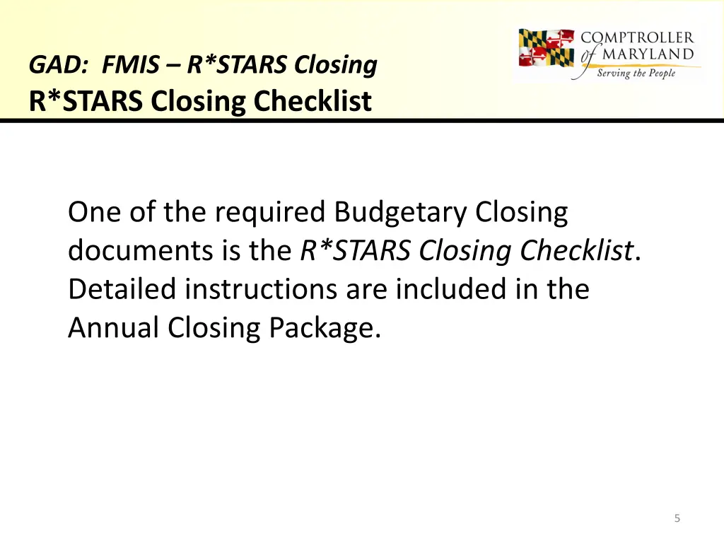 gad fmis r stars closing r stars closing checklist