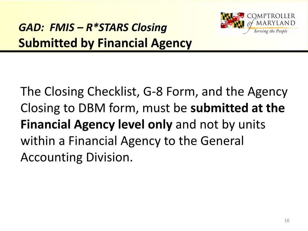 gad fmis r stars closing submitted by financial