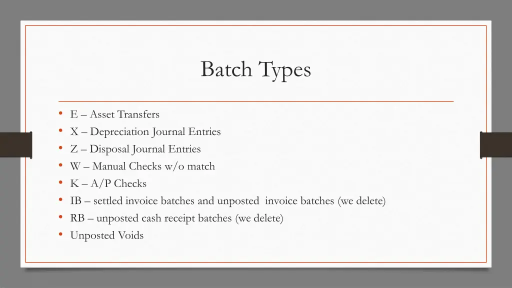 batch types 1