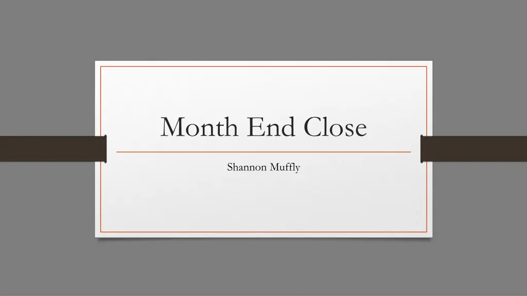 month end close