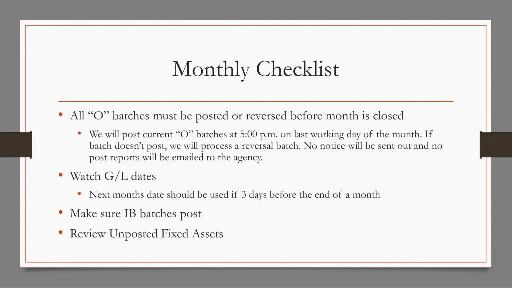 monthly checklist 2