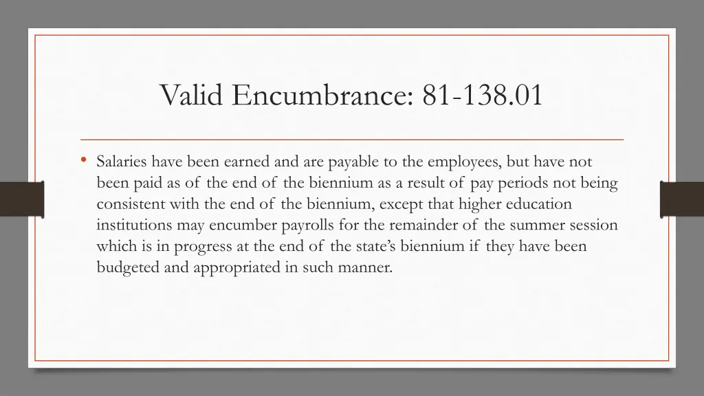 valid encumbrance 81 138 01 1