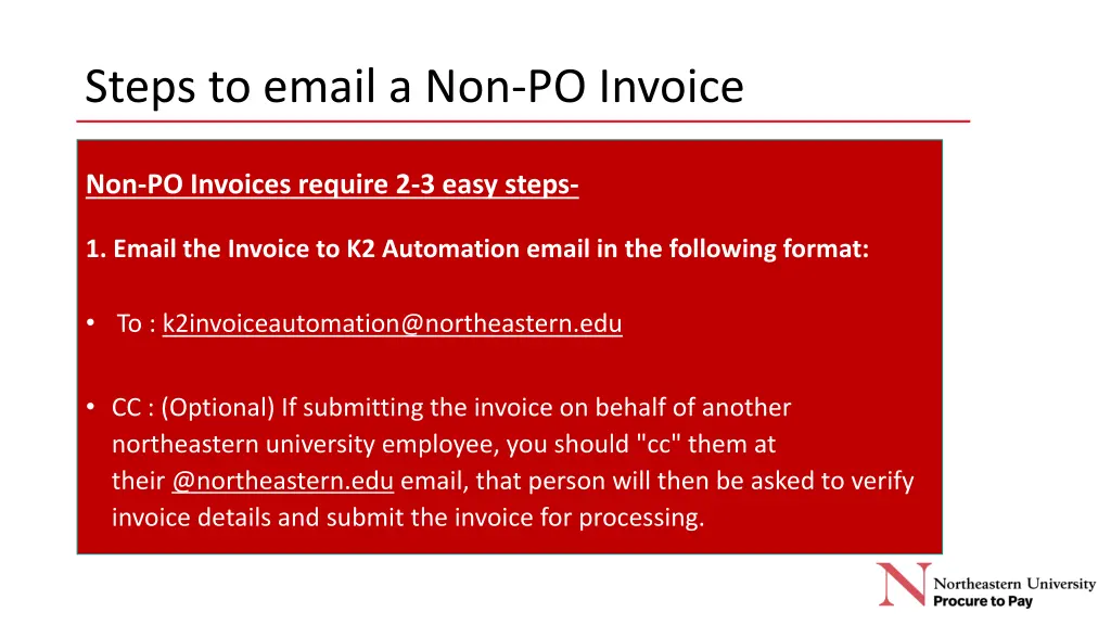 steps to email a non po invoice