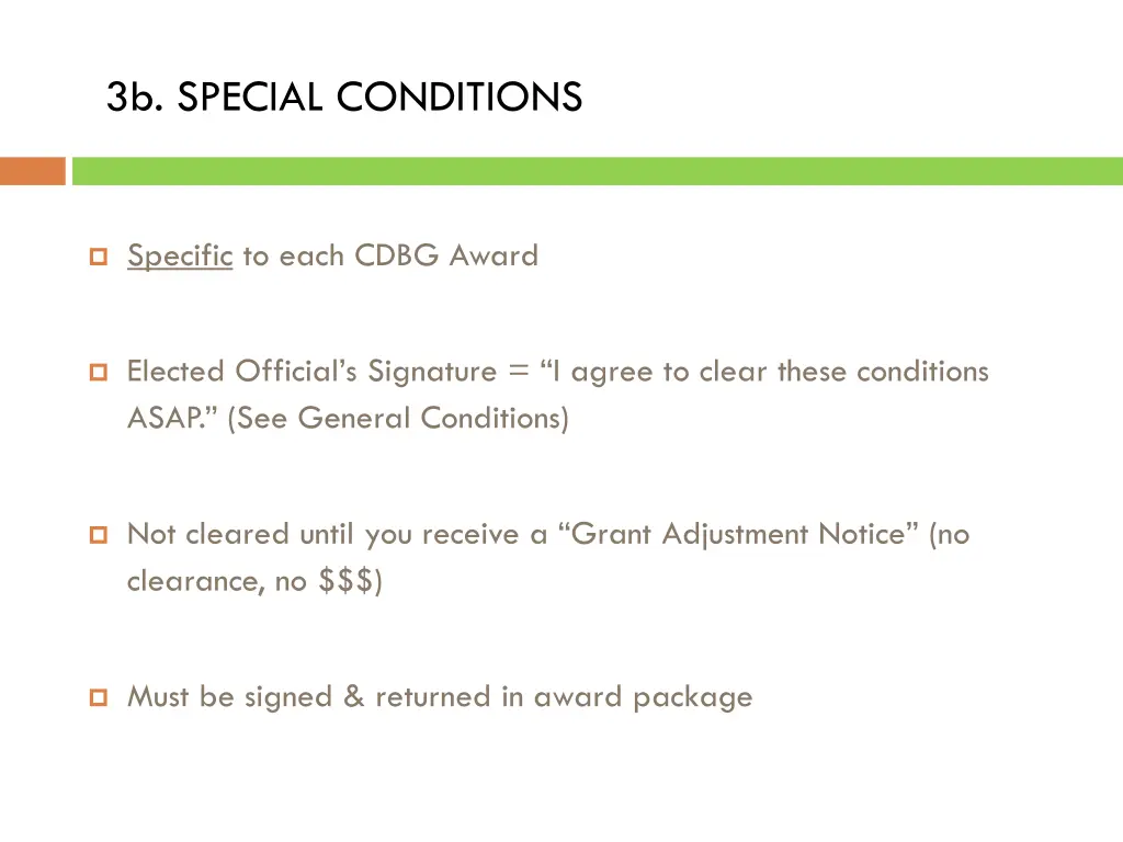 3b special conditions