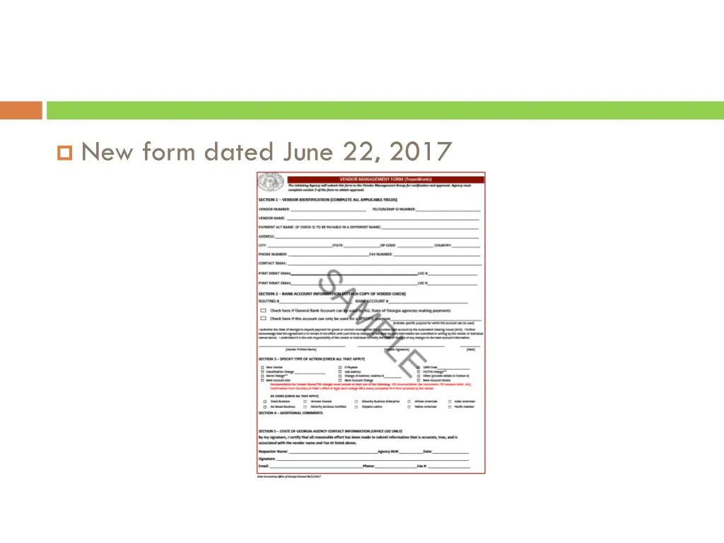 new form dated june 22 2017