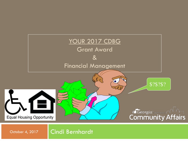 your 2017 cdbg grant award financial management