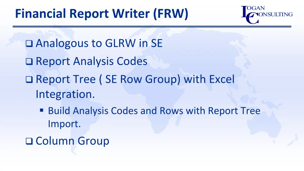 financial report writer frw