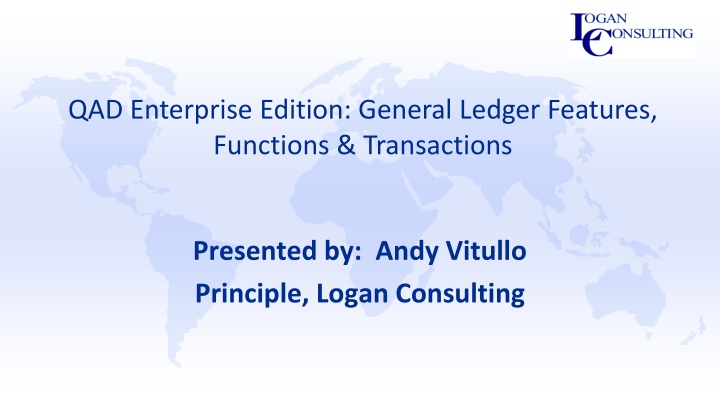 qad enterprise edition general ledger features