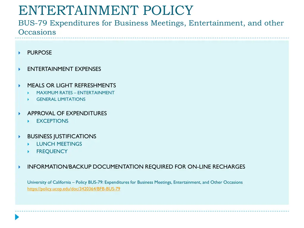 entertainment policy bus 79 expenditures