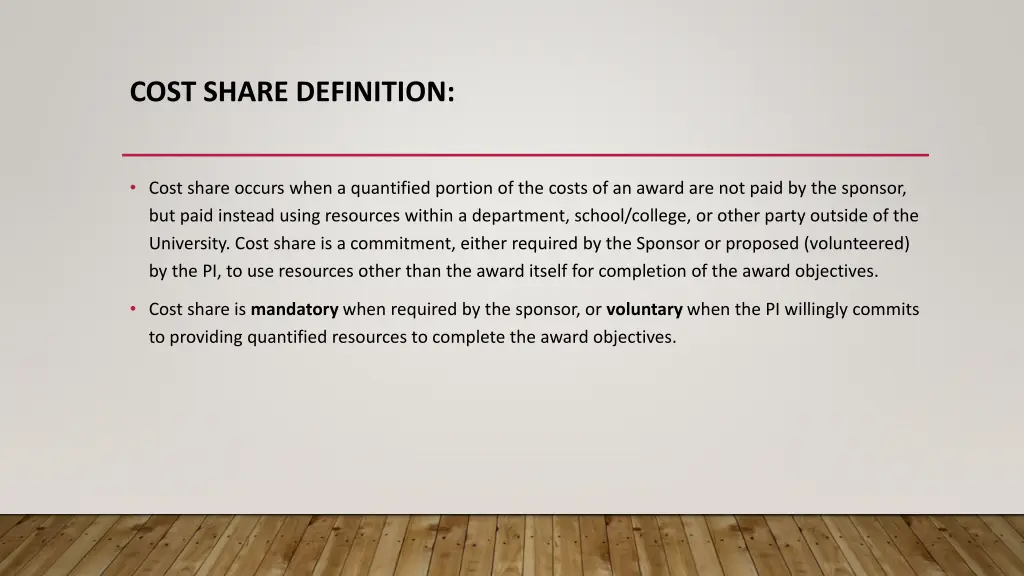 cost share definition