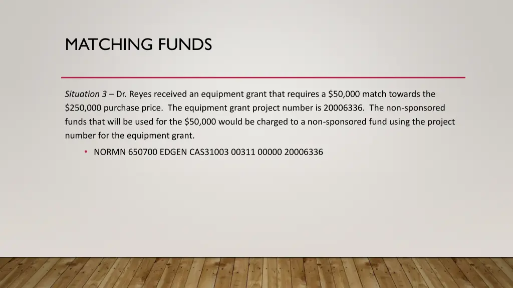 matching funds