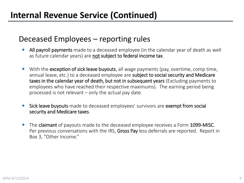 internal revenue service continued