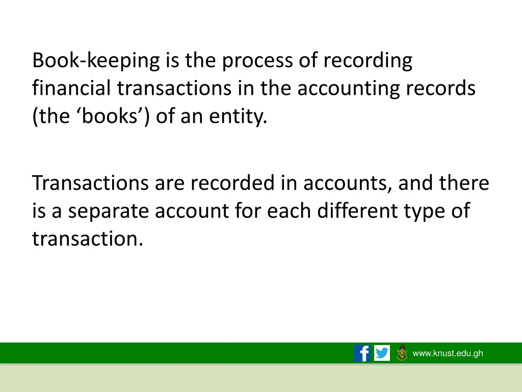 book keeping is the process of recording