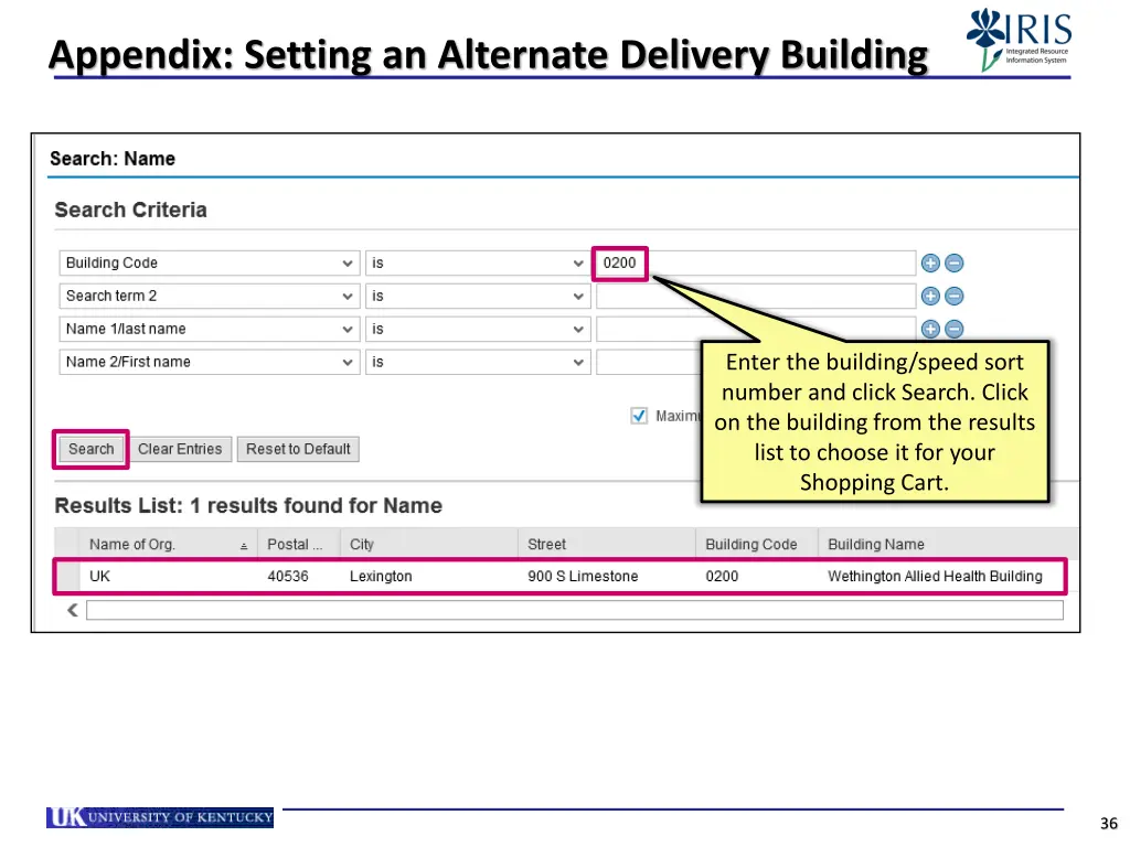 appendix setting an alternate delivery building 2