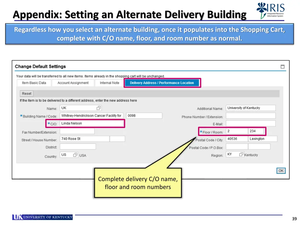 appendix setting an alternate delivery building 5