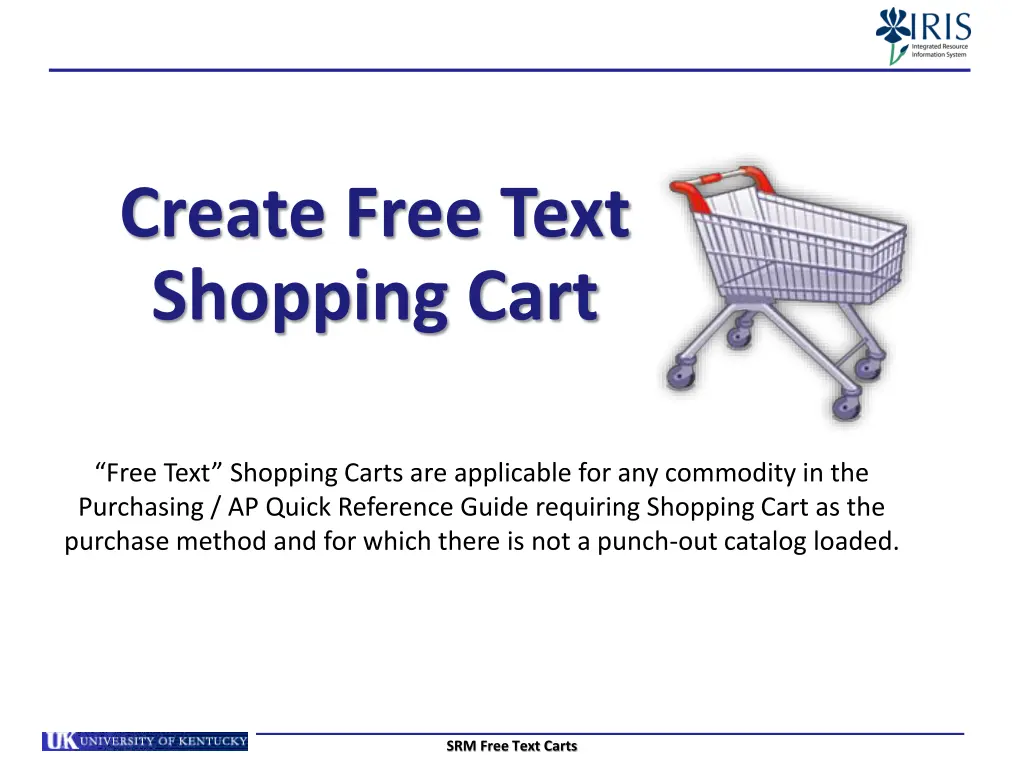 create free text shopping cart