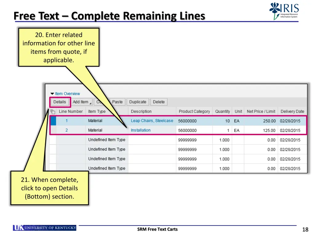 free text complete remaining lines