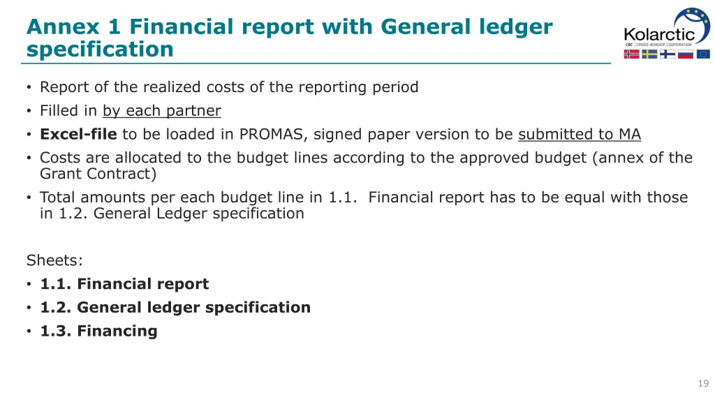 annex 1 financial report with general ledger