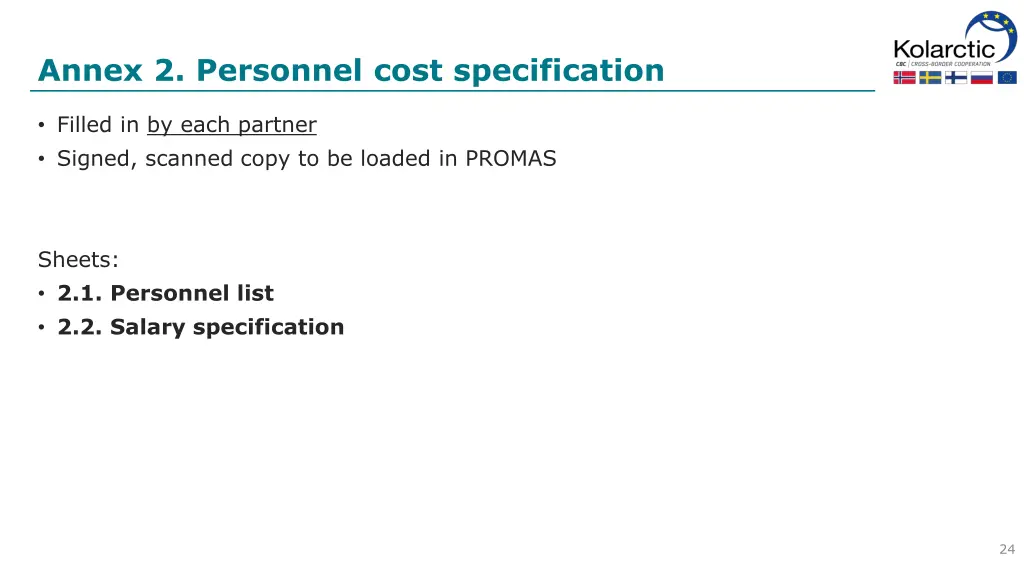 annex 2 personnel cost specification