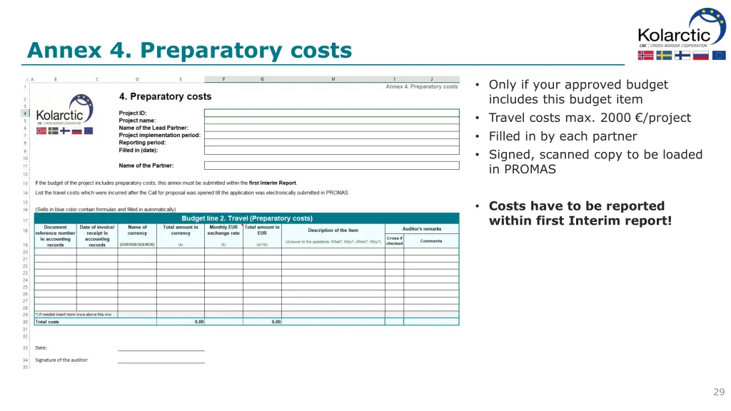 annex 4 preparatory costs