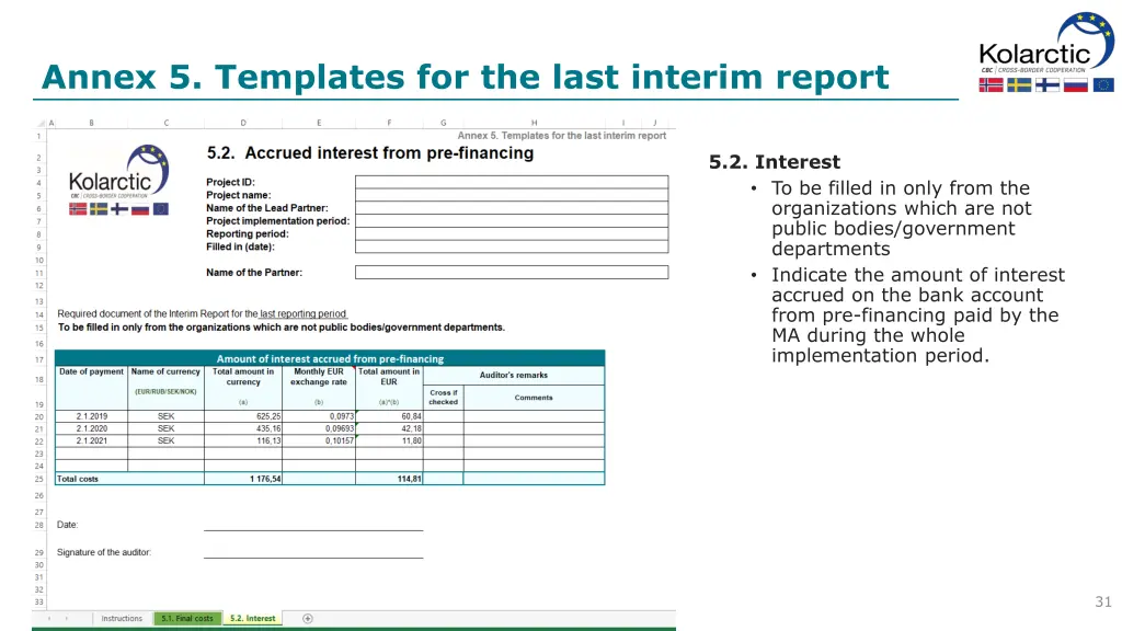 annex 5 templates for the last interim report 1