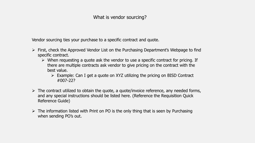 what is vendor sourcing