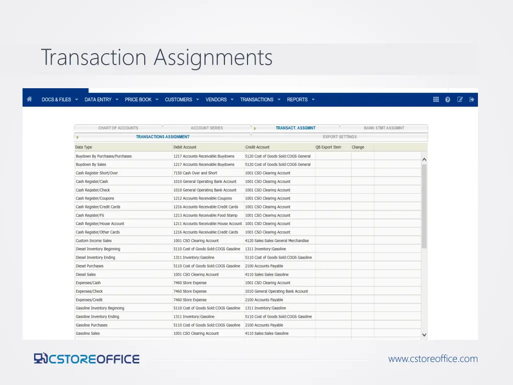 transaction assignments