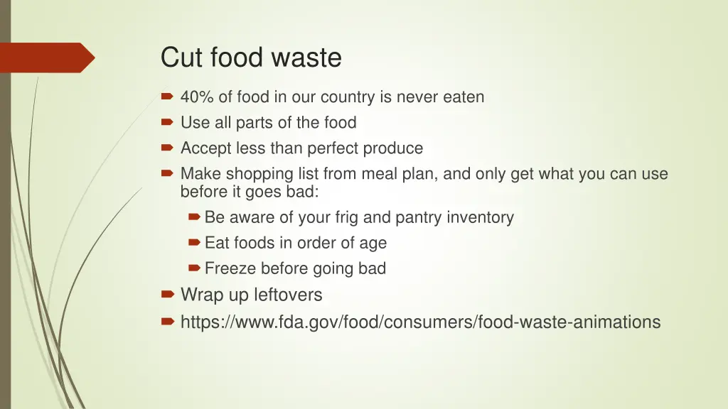 cut food waste