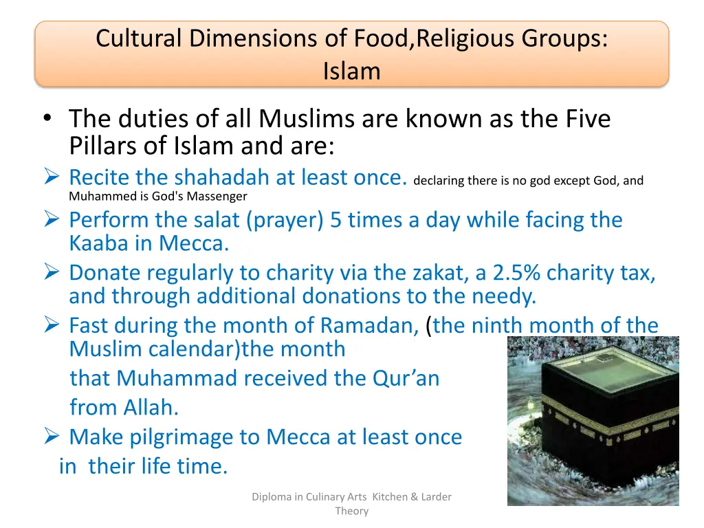 cultural dimensions of food religious groups islam