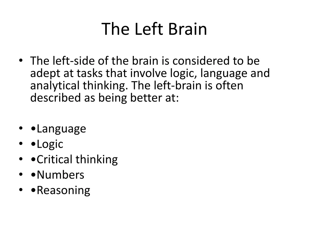 the left brain