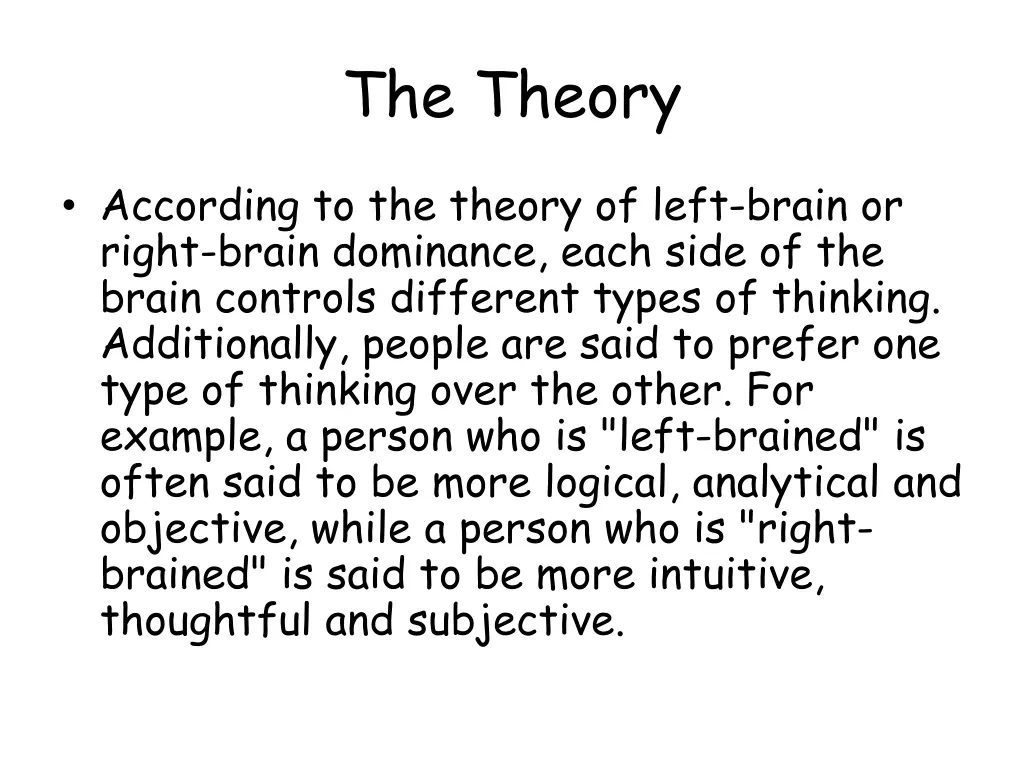 the theory