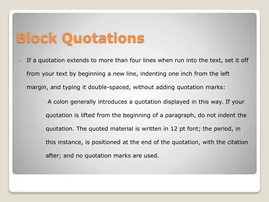 block quotations