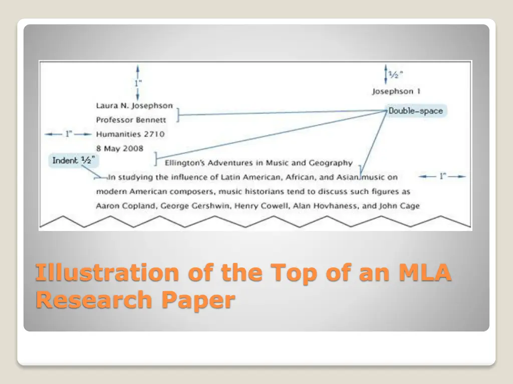 illustration of the top of an mla research paper