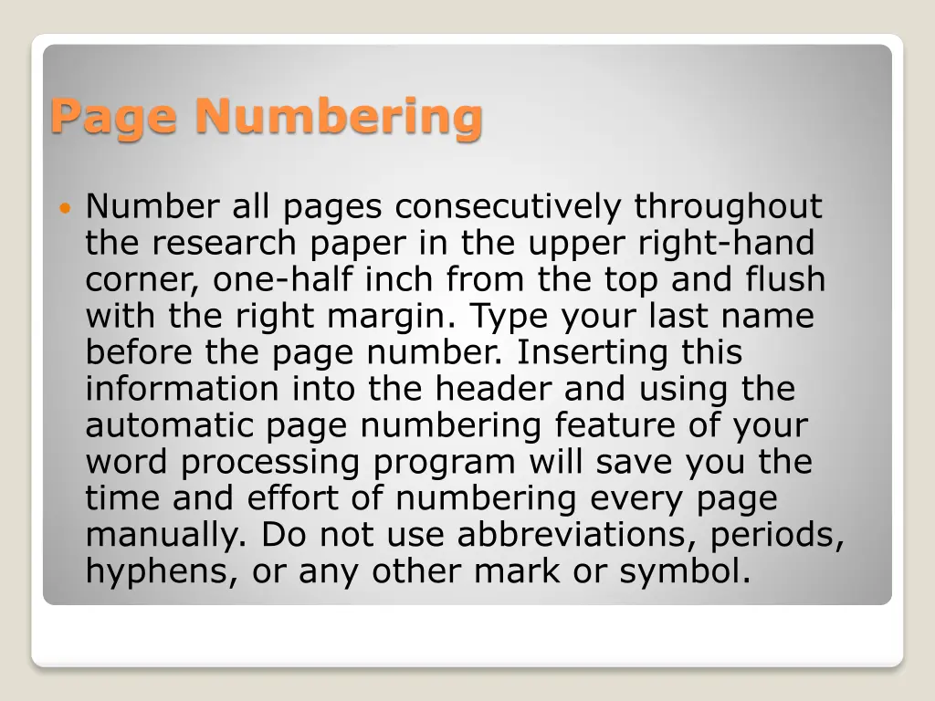 page numbering