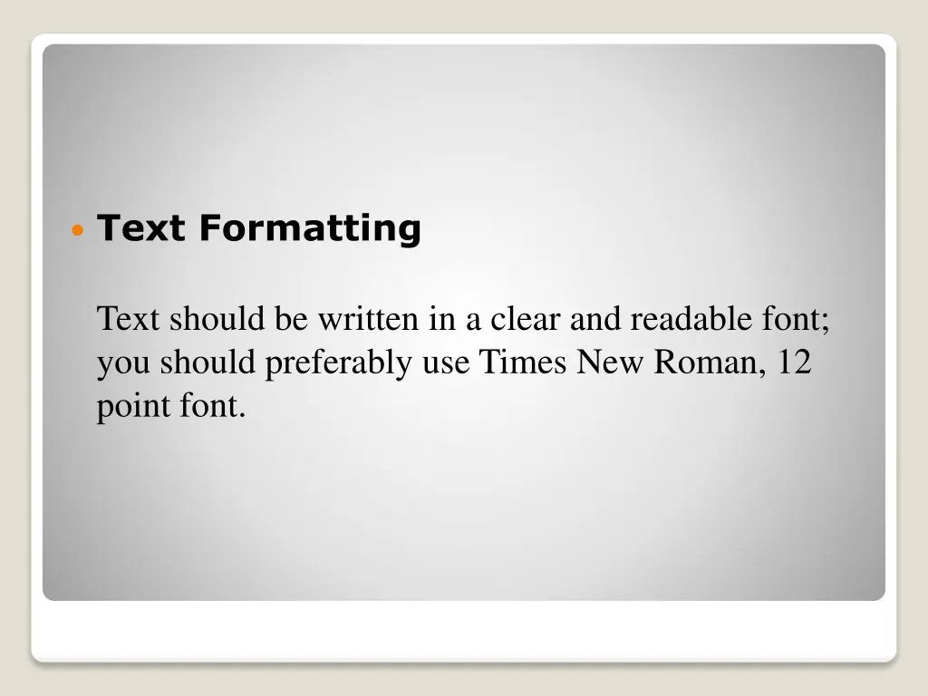 text formatting