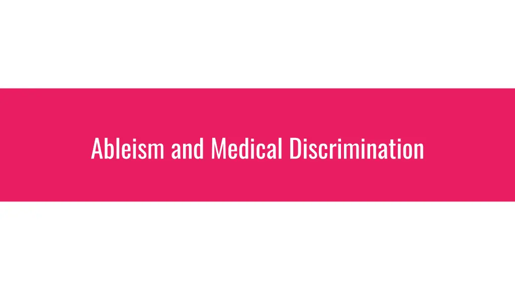 ableism and medical discrimination