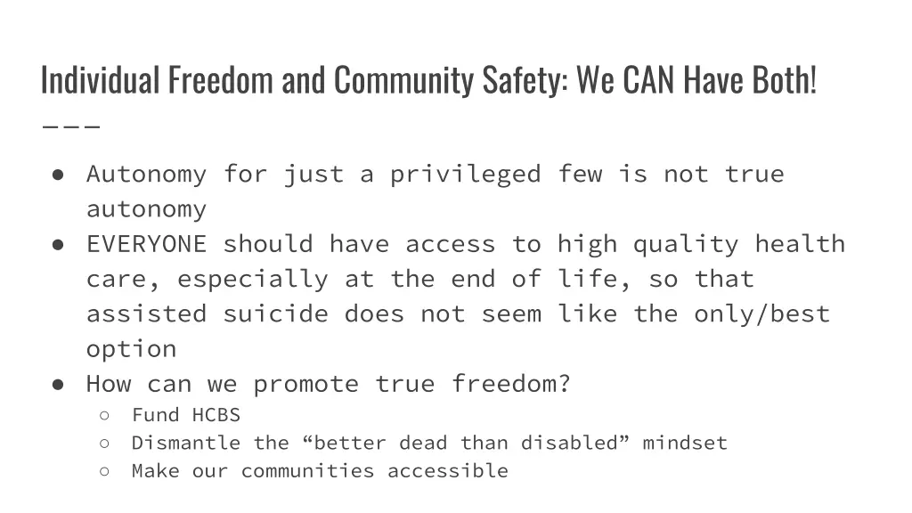 individual freedom and community safety