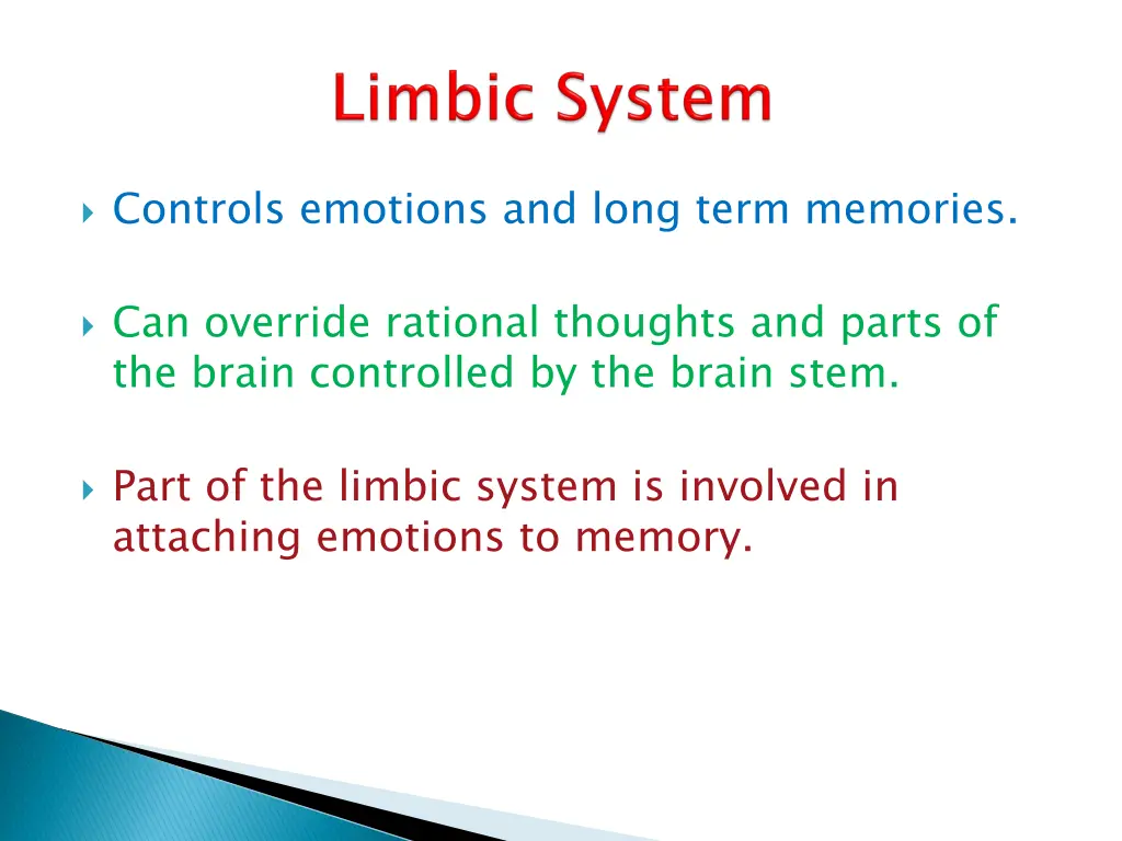 controls emotions and long term memories