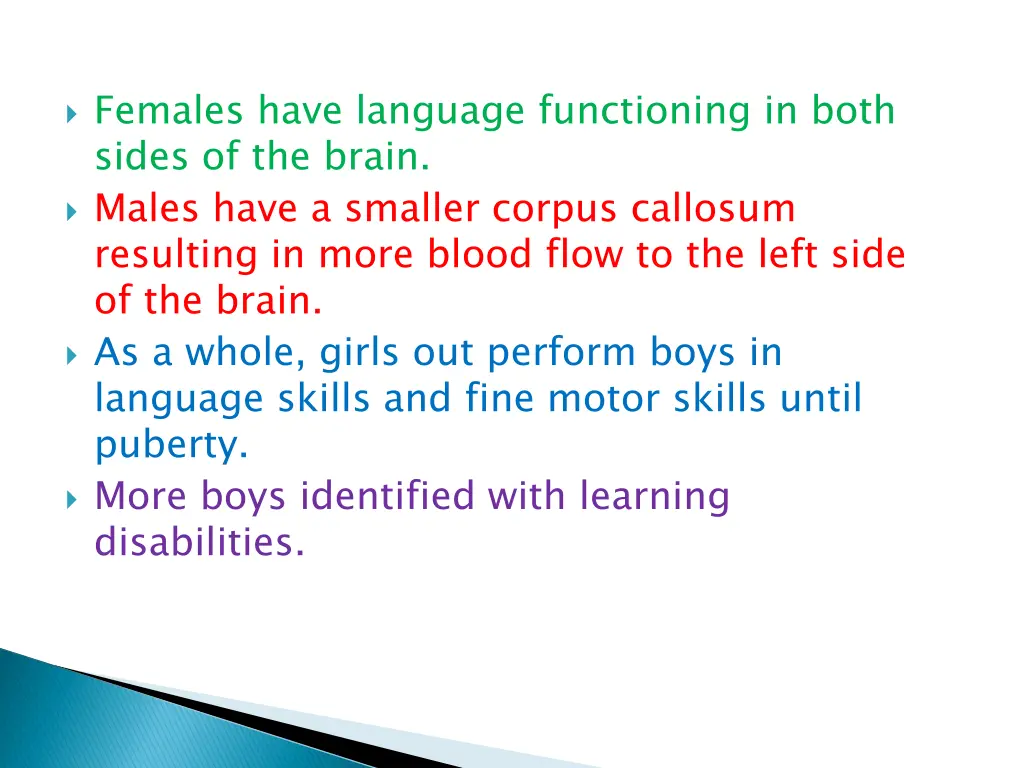 females have language functioning in both sides