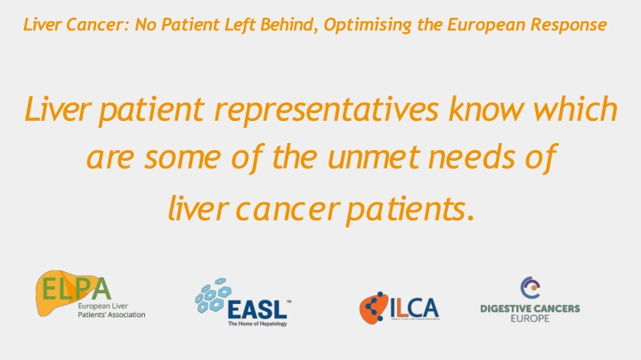 liver cancer no patient left behind optimising