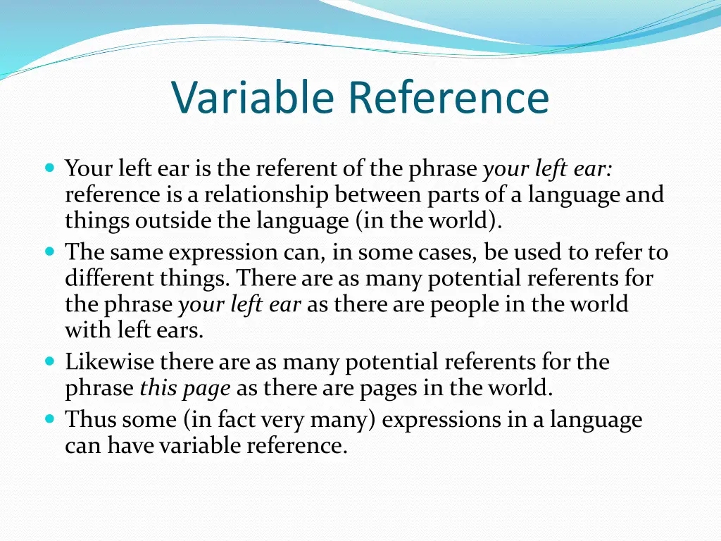 variable reference