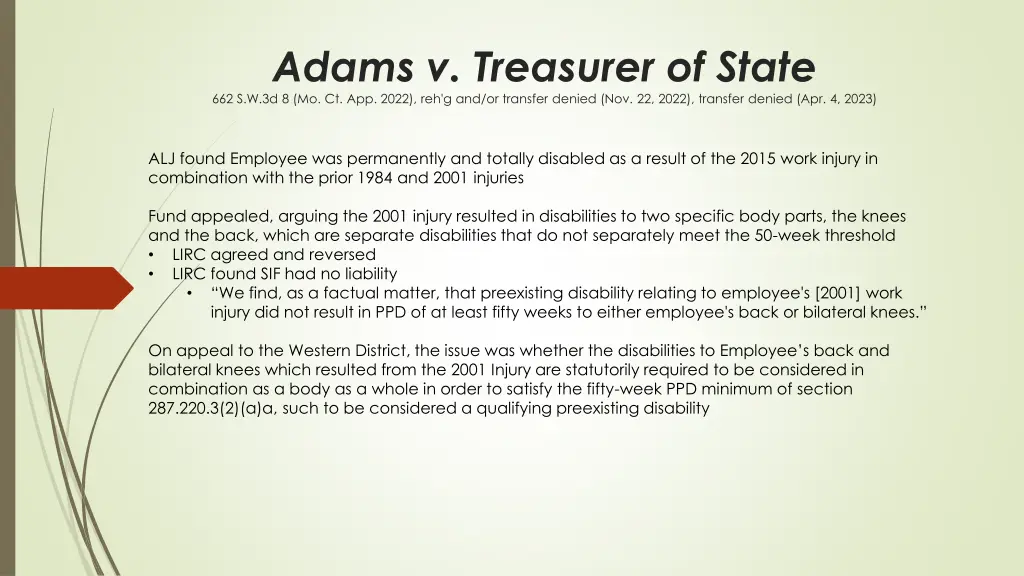 adams v treasurer of state 1