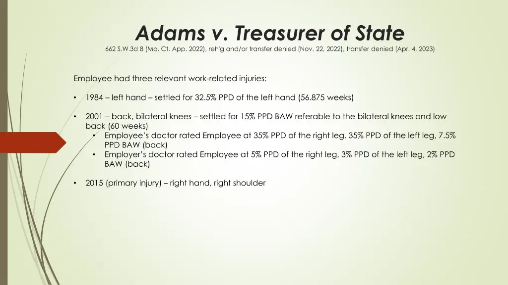 adams v treasurer of state