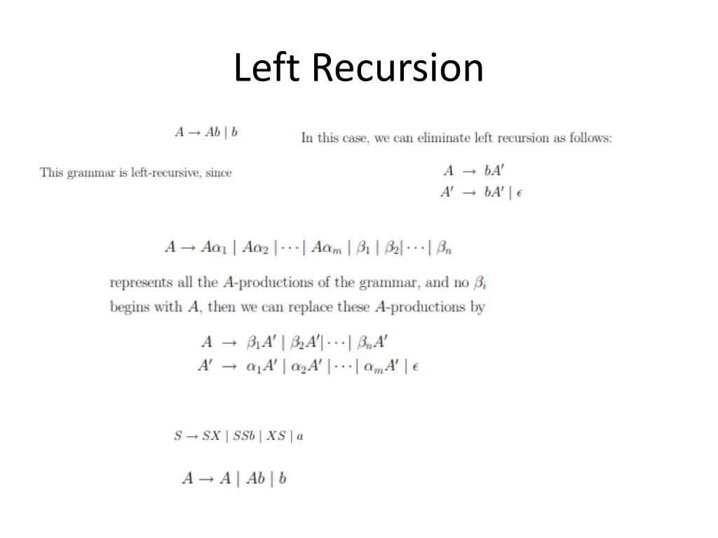 left recursion