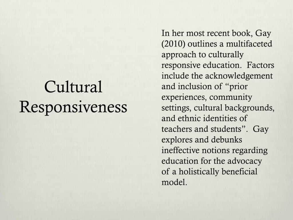 in her most recent book gay 2010 outlines