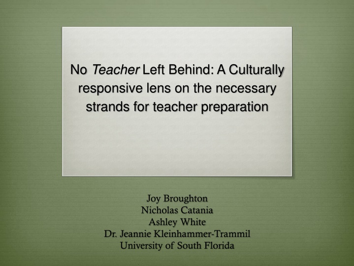 no teacher left behind a culturally responsive