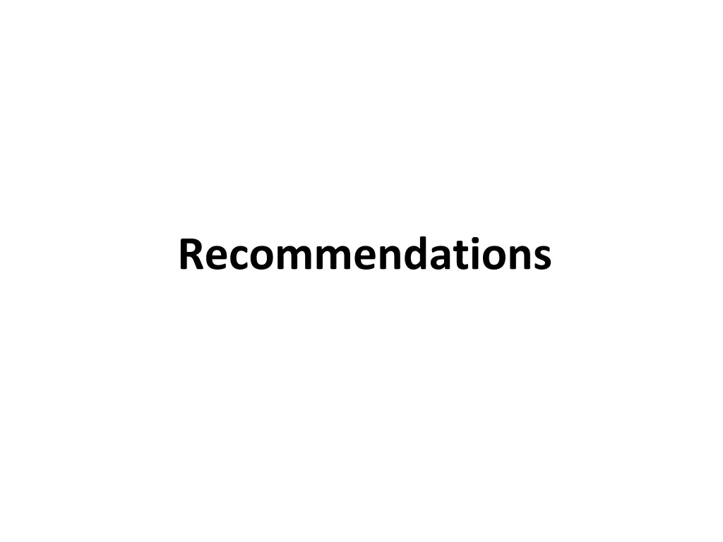 recommendations